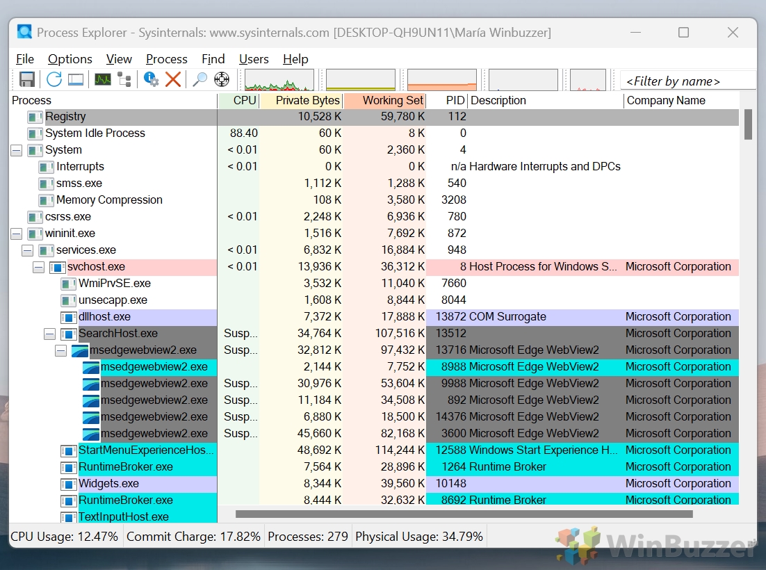 01.2 Windows 11 - ProcessExplorer Folder - Run Procexp.exe