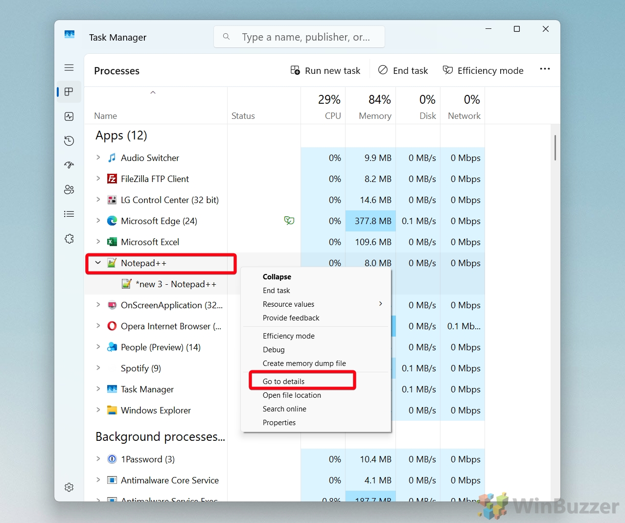 02.3 Windows 11 - Task Manager - Switch to Process details