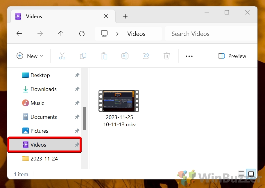 06.8 Windows 11 - File Explorer - Videos - MKV File