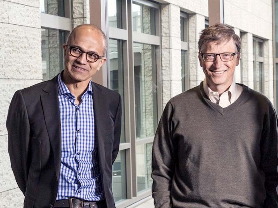 Satya Nadella and Bill Gates