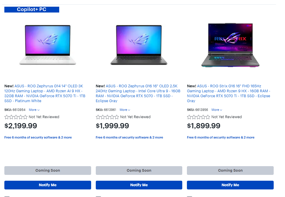 Best Buy RTX 50 laptops ASUS