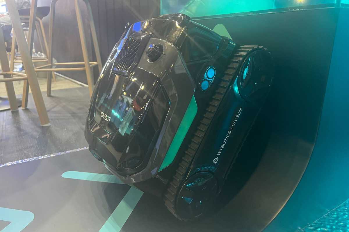 Wybot S3 robotic pool cleaner in tank at CES