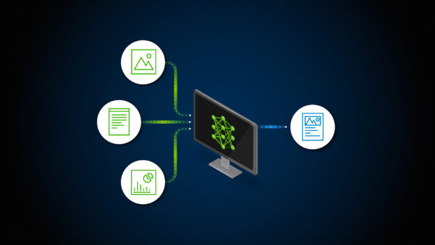 Decorative image of multimodal RAG workflow.