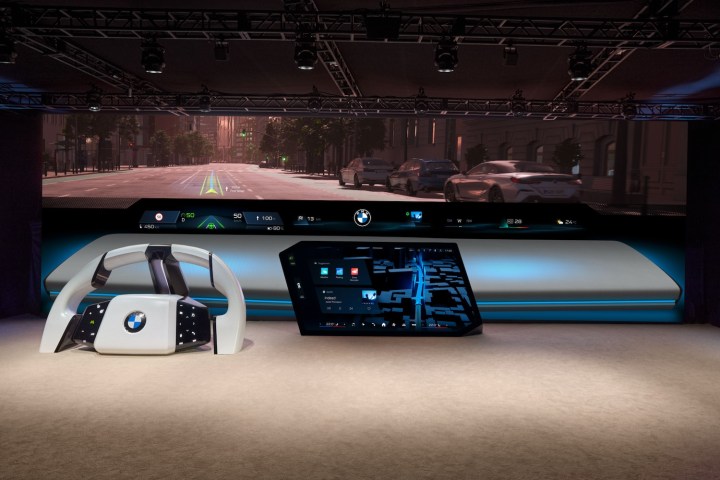 Mockup of BMW's Panoramic iDrive infotainment system.