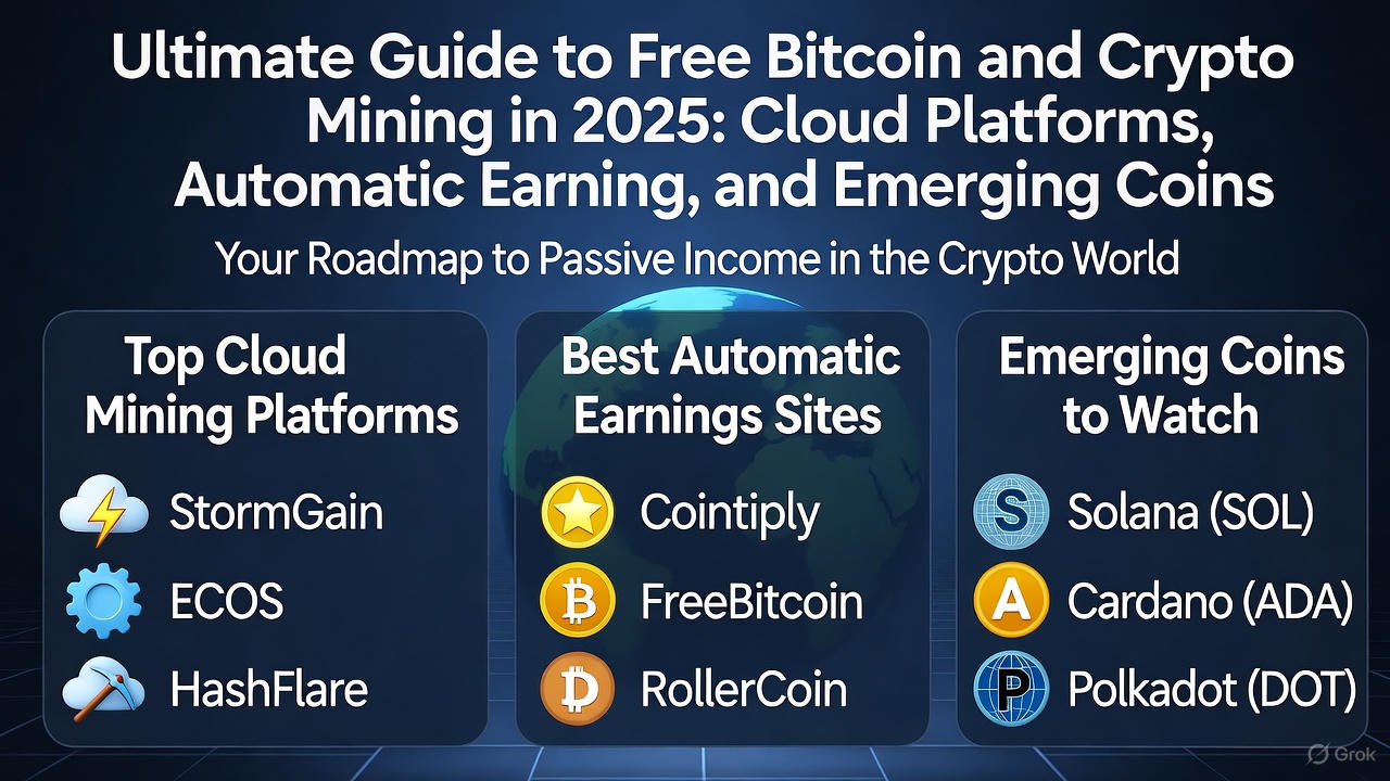 Ultimate Guide to Free Bitcoin and Crypto Mining in 2025: Cloud Platforms, Automatic Earnings, Sites, and Emerging Coins Ultimate Guide to Free Bitcoin and Crypto Mining in 2025: Cloud Platforms, Automatic Earnings, Sites, and Emerging Coins