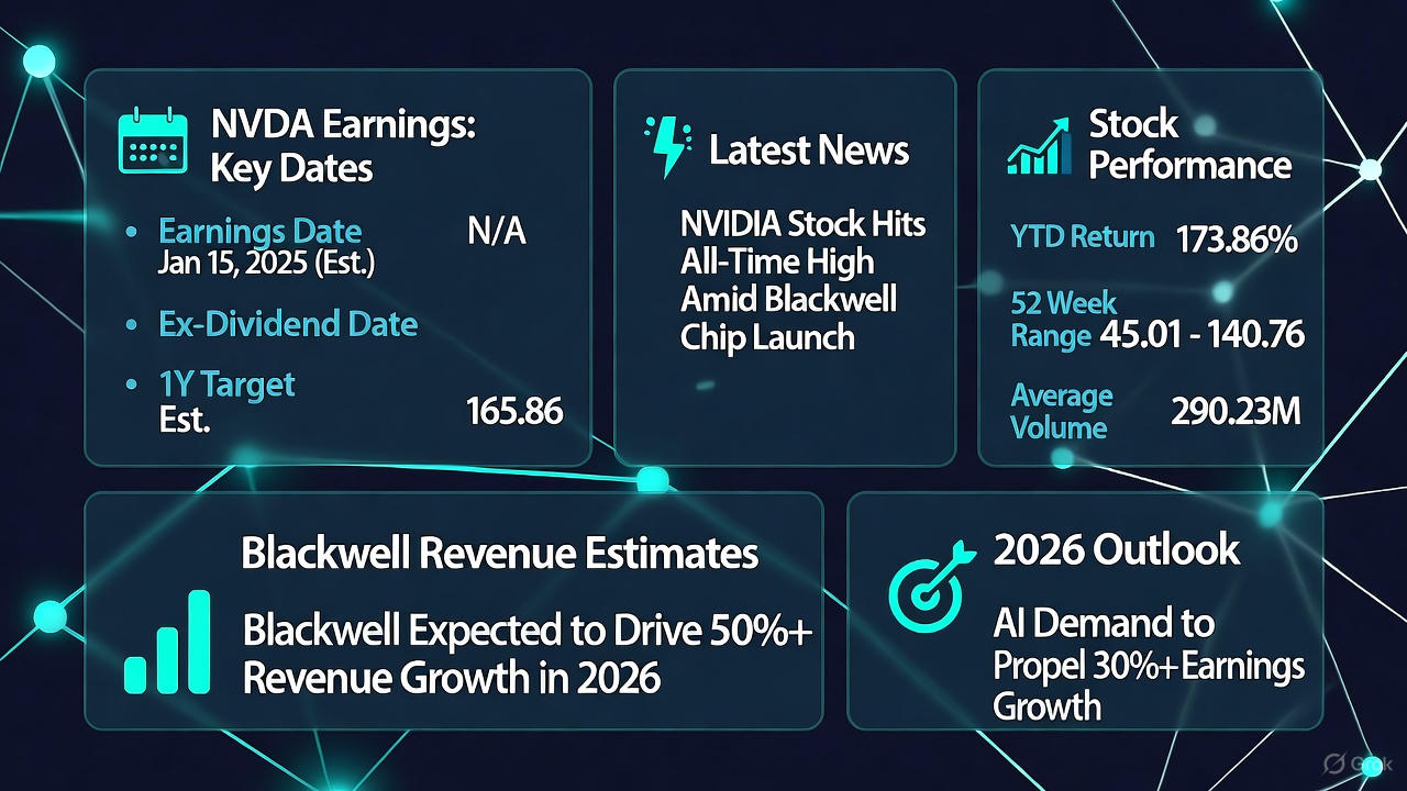 NVDA Earnings 2025: Key Dates, Latest News, Stock Performance, Blackwell Revenue Estimates, and 2026 Outlook